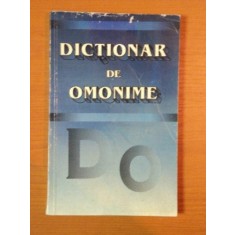 DICTIONAR DE OMONIME
