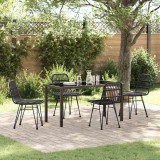 Cumpara ieftin Set de masă pentru grădină 5 pcs Negru Rattan poli
