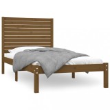 Cumpara ieftin Cadru de pat, maro miere, 100x200 cm, lemn masiv