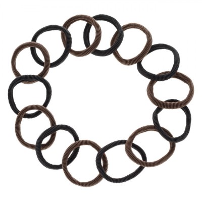 Set Elastice Păr Femei, Frotte, Negru și Maro, 14 Bucăți foto