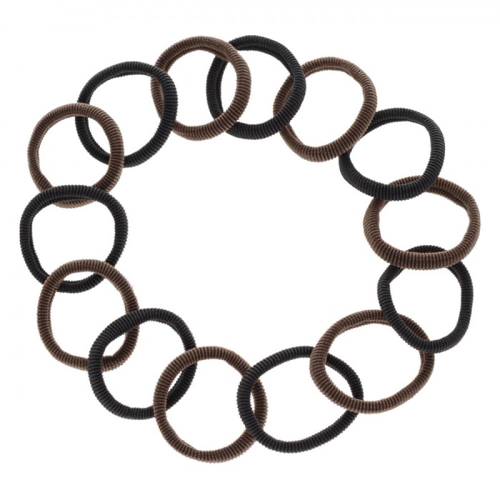 Set Elastice Păr Femei, Frotte, Negru și Maro, 14 Bucăți
