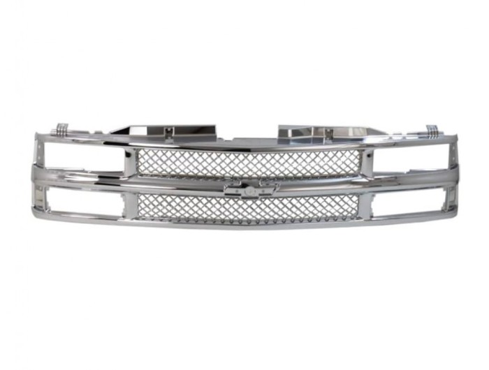 Grila radiator Chevrolet C/K/Silverado Classic, 1994-2000, model: C10, montare fata, cromat, RapidAuto