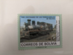 bolivia - Timbre trenuri, locomotive, cai ferate, nestampilate MNH foto