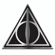 Insigna metalica Harry Potter Deathly Hallows , Neagra foto