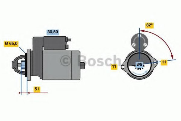 Starter SUBARU FORESTER (SF) (1997 - 2002) BOSCH 0 986 023 470