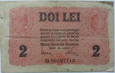 Romania, 2 Lei 1917 BGR foto