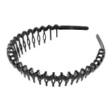 Bentita din plastic cu pieptene Crisalida, latime 2.7 cm, Negru