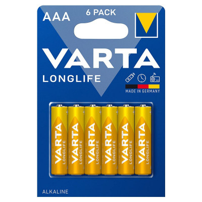 Set 6 baterii alcaline LONGLIFE AAA LR03 6buc VARTA foto