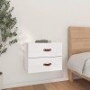 Noptiera perete Gossi, lemn masiv pin, 50x36x40 cm, alb, design modern, spatiu depozitare, montare usoara