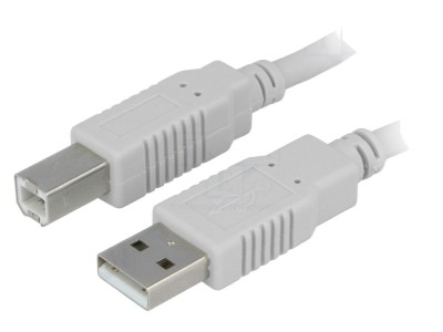 Cablu USB 2.0 A-B, 3m, gri foto