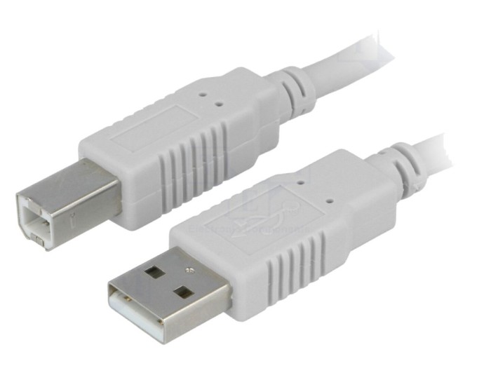 Cablu USB 2.0 A-B, 3m, gri