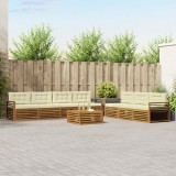 vidaXL Set de canapele de exterior cu pernă 8 pcs Natural și Crem 3373150
