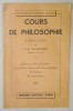 COURS DE PHILOSOPHIE , introduction par CECILE ANGRAND , 1945