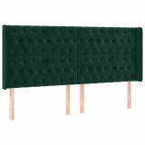 Cumpara ieftin Tablie pat cu aripioare verde inchis 183x16x118/128 cm catifea