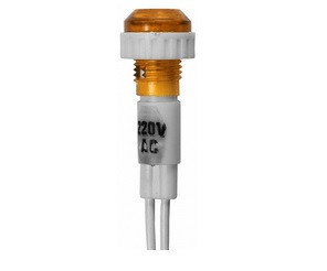 Indicator cu bec, 220V, 35x14mm, portocaliu - 167143 foto