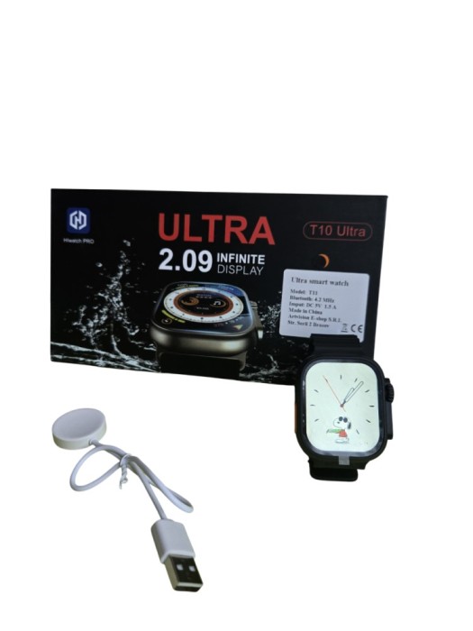 Ceas Smart Premium cu Display 2.01 Inch, Ritm Cardiac, Tensiune, Oxigen, Bluetooth, Rezistent la Apa, Corp din Aliaj de Zinc, Monitorizare Sanatate, F