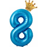 Balon din Folie Metalizata Cyrax, Albastru Cifra 8