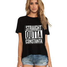 Tricou dama negru - Straight Outta Constanta - XL