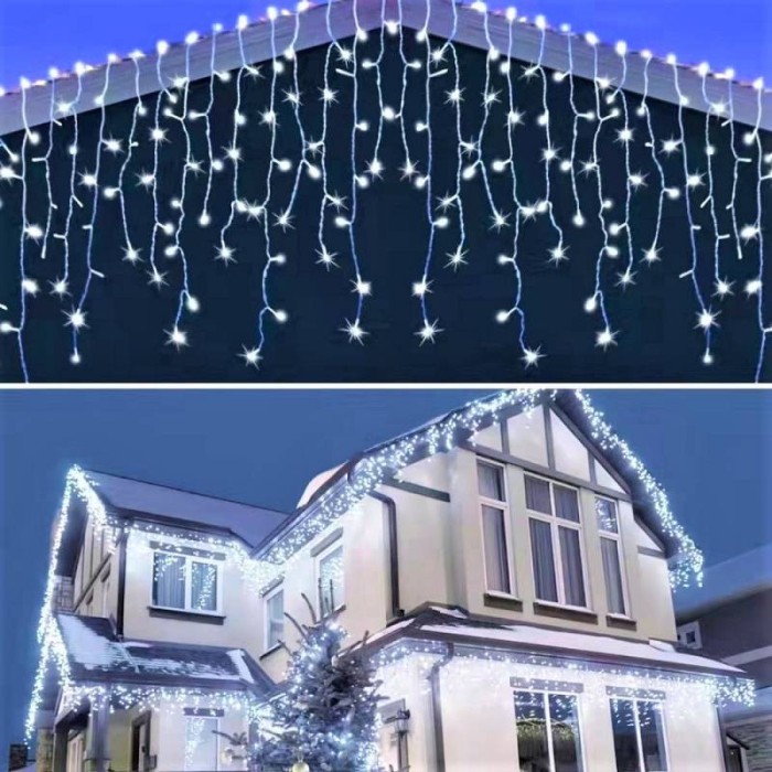 Instalatii FLASH 23.5m perdea turturi LED Craciun alb cald alb rece albastru mul