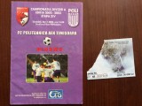 program meci fotbal FC politehinca aek timisoara - fc dinamo bucuresti campionatul romaniei divizia A editia 2002 - 2003 / 16 pagini + bilet fan sport