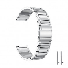 Curea din metal compatibila cu Samsung Galaxy Watch Active, Telescoape QR, 20mm, Argintiu foto