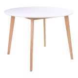 Masă rotundă Vojens 105x75 cm alb-natural