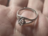 Inel vintage argint cu safir alb