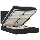 Cumpara ieftin Cadru de pat otoman cu saltea tesatura neagra 140x190cm