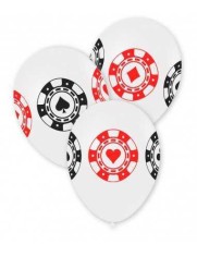 Set 10 baloane latex imprimate jetoane poker 30 cm foto