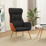 VidaXL Scaun de relaxare, negru, textil și PVC