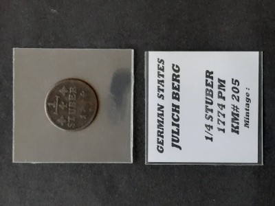 1/4 Stuber 1774 PM, Statele germane (Julich Berg) - A 3999 foto