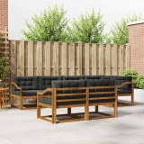 Cumpara ieftin Set de canapele de exterior 8 buc. 7-Locuri Natural si Antracit