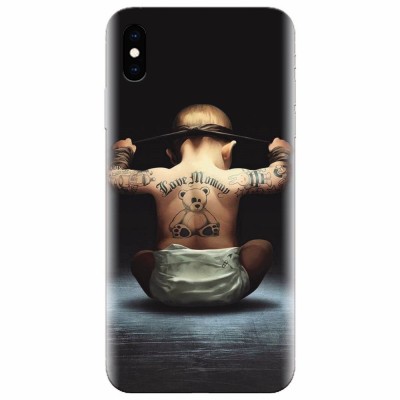 Husa silicon pentru Apple Iphone XS, Body Builder Cute Baby Tattoo foto