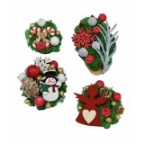 Set 4 magneti de frigider cu licheni stabilizati pentru Craciun