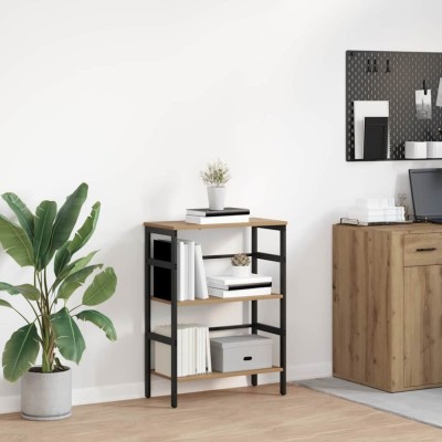 vidaXL Raft pentru cărți Stejar Artizanal 60 x 29,5 x 81 cm 883921 foto