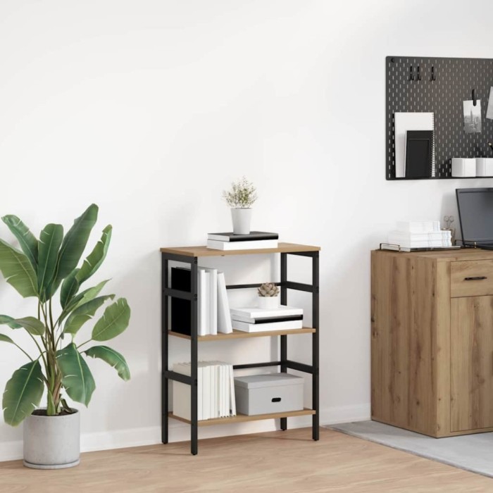 vidaXL Raft pentru cărți Stejar Artizanal 60 x 29,5 x 81 cm 883921