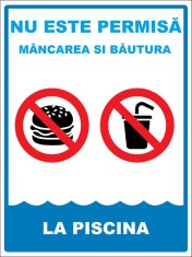 Placuta nu este permisa mancarea si bautura la piscina foto