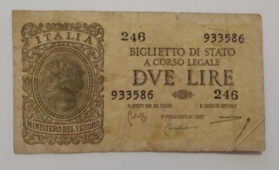 Italia - 2 Lire 1944 foto