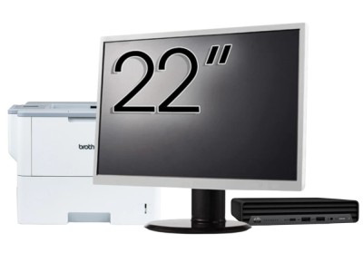 Pachet Calculator Second Hand HP ProDesk 400 G6 Mini, Intel Core i5-10500T 2.30 - 3.80GHz, 8GB DDR4, 256GB SSD + Monitor 22&amp;amp;quot; &amp;amp; Imprimanta Brother foto