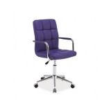 Scaun birou ergonomic, HM Gonzo 2, cadru cromat, tapiterie piele ecologica, mecanism de balans, roti pivotante, 90 kg, mov