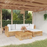 Cumpara ieftin Set mobilier grădină cu perne, 5 piese, lemn masiv de tec