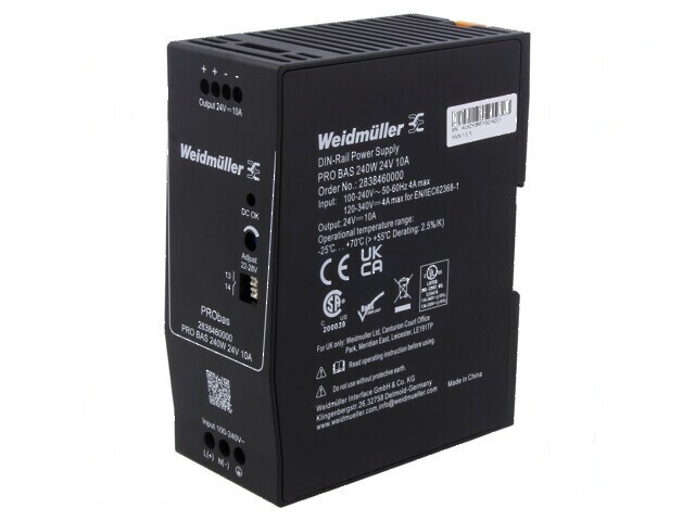 Alimentator pulsatoriu pentru şină DIN 240W 24VDC 10A