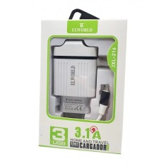 Incarcator Universal Usb Fast Charging cu 3 Porturi si Cablu Micro Usb Elworld JXL 216