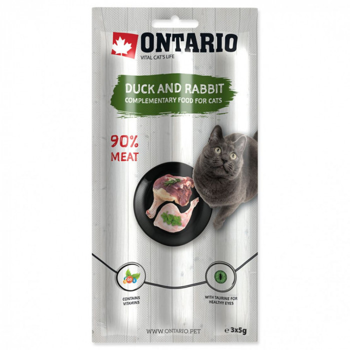 Ontario Stick for Cats Rață &amp;amp; iepure 3 x 5 g