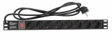 Prelungitor PDU 19&quot;/1U cu 8 prize Schuko 2m, PDU-SW-19&quot;/1U/8S2M-WL