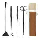 Cumpara ieftin Kit Curatare Acvariu, Sofia CONCEPT&reg;, 4 bucati, Inox, cu Sac de Depozitare, multifunctional, Black