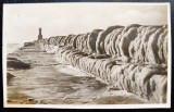 Constanta - Farul si digul inghetat - iarna 1929 - tip fotografie, necirculata