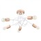 Lustar Ember Din Lemn Alb/Natural, Otel/Lemn, 5 Becuri Neregulate Minimalist De Interior