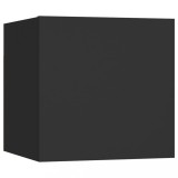 Noptiera, negru, 30,5x30x30 cm, lemn prelucrat