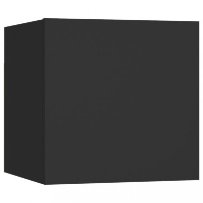 Noptiera, negru, 30,5x30x30 cm, lemn prelucrat foto